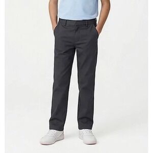 French Toast Kids Boys Adjustable Waist Double Knee Relaxed Grey Twill Pants 14